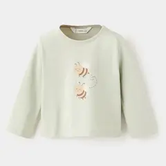 MANGO KIDS - Polera 100% Algodón Estampada Unisex Bebé