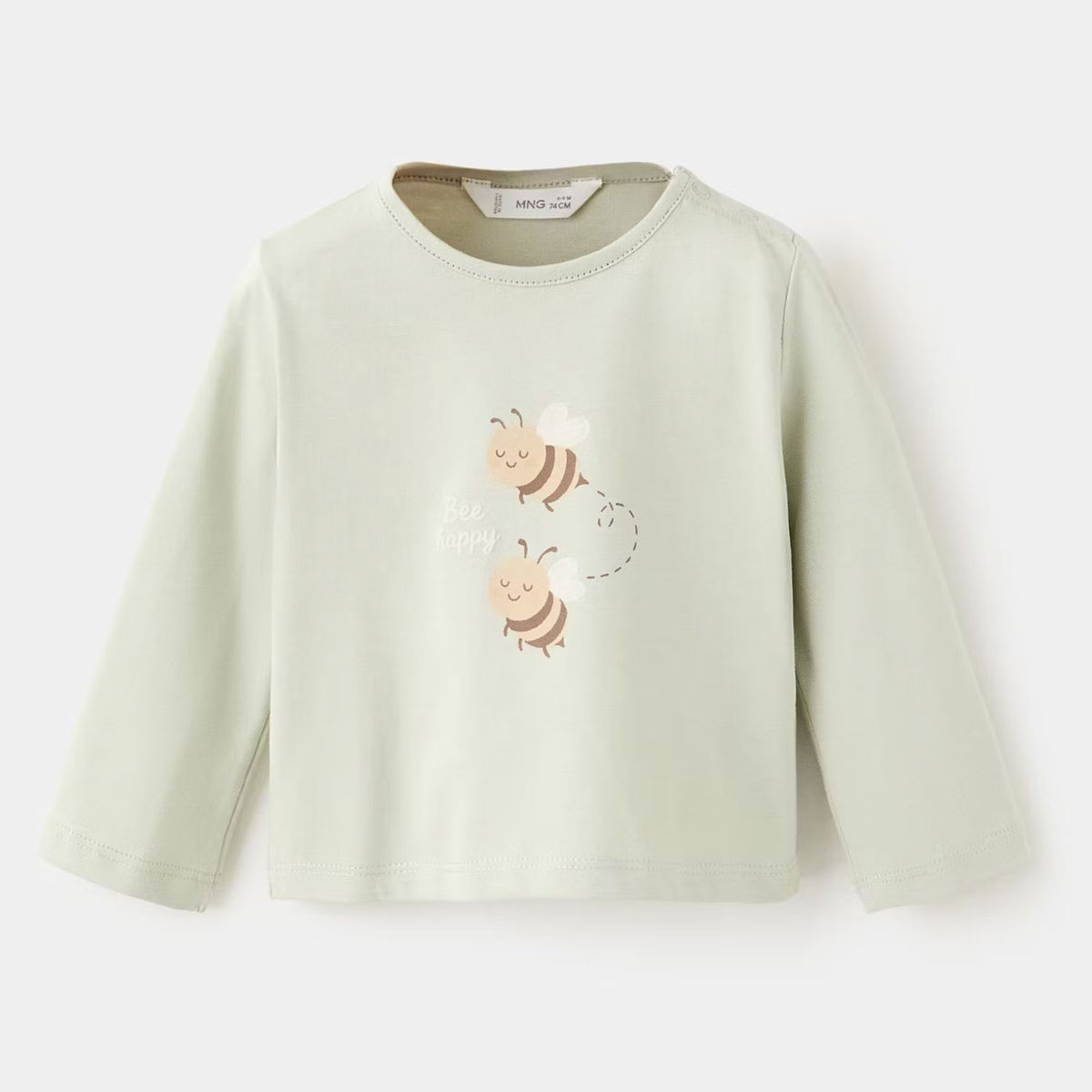 MANGO KIDS - Polera 100% Algodón Estampada Unisex Bebé Mango Kids