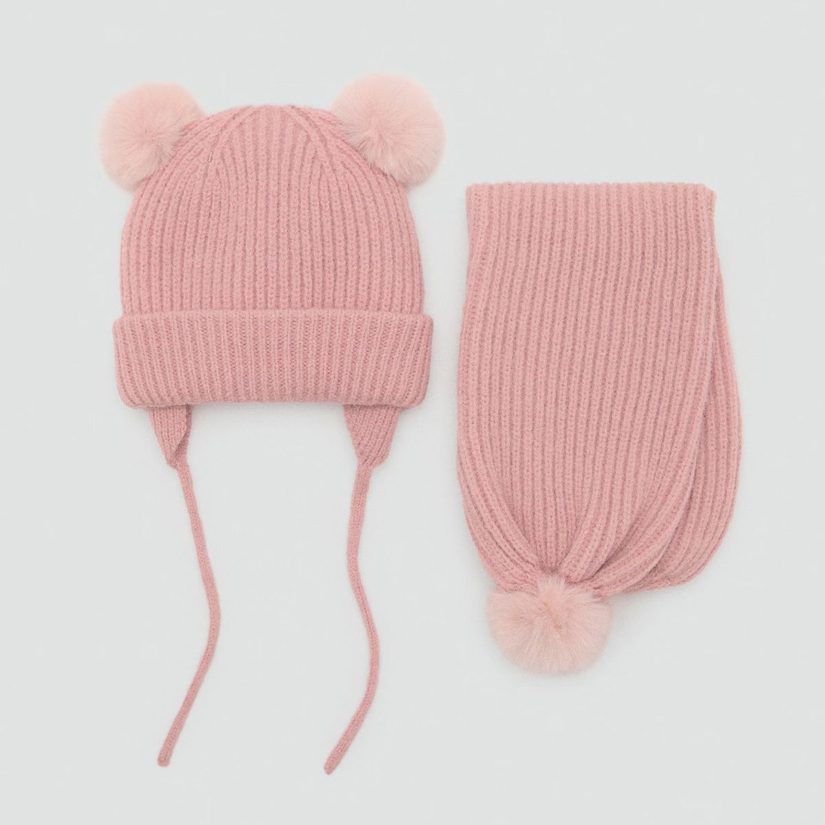 MANGO KIDS - Gorro Punto Borlas Niña Mango Kids