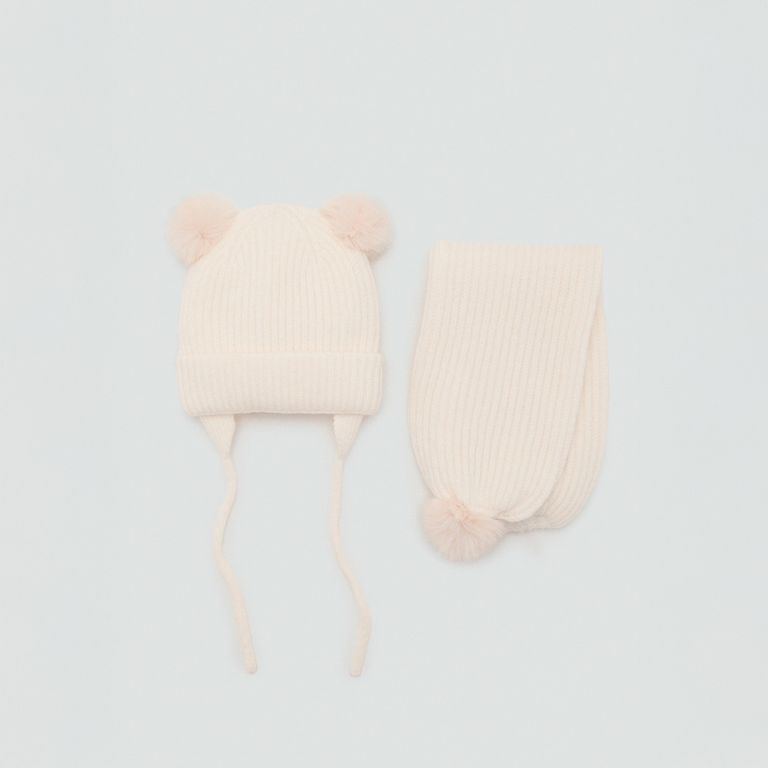 MANGO KIDS Gorro Punto Borlas Niña