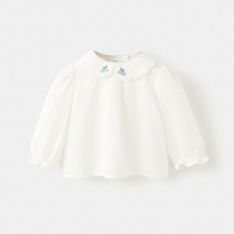 Blusa Bordada Detalles Festoneados Bebé Niña