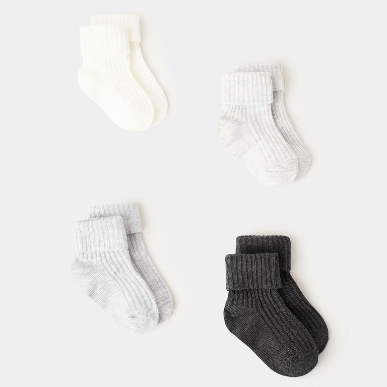 Pack 4 Calcetines Canalé Unisex Bebé