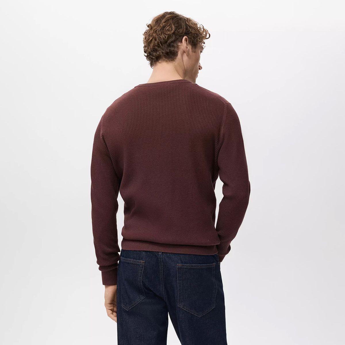 MANGO MAN - Sweater Algodón Punto Fino Canalé Hombre Mango Man