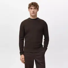 MANGO MAN - Sweater Algodón Punto Fino Canalé Hombre
