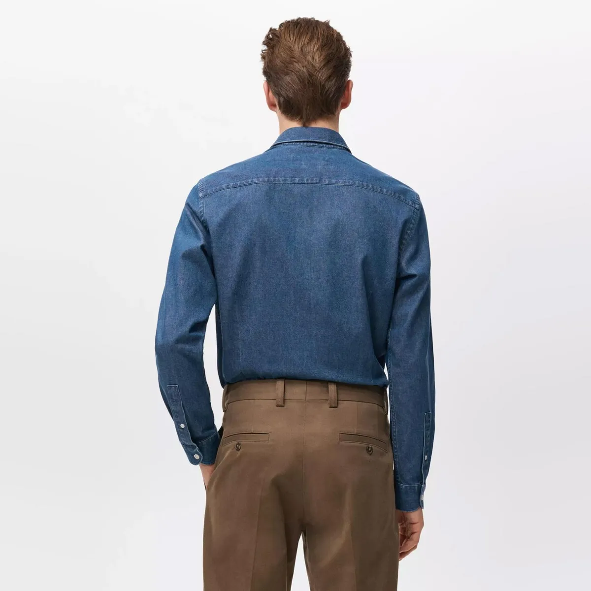 MANGO MAN - Camisa Vaquera 100% Algodón Hombre Mango Man