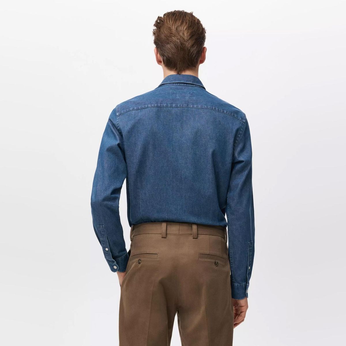 MANGO MAN - Camisa Vaquera 100% Algodón Hombre Mango Man