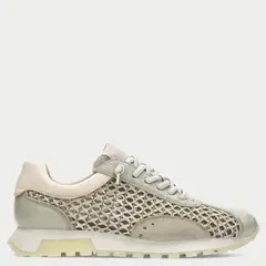 HISPANITAS - Zapatilla Urbana Mujer Cuero Plateado