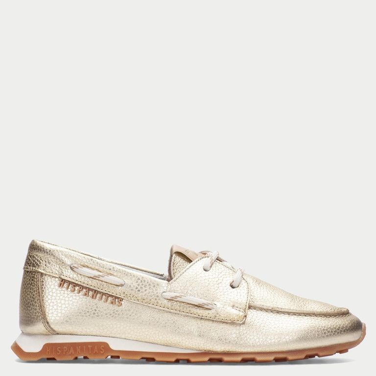 Zapato Casual Mujer Cuero Dorado