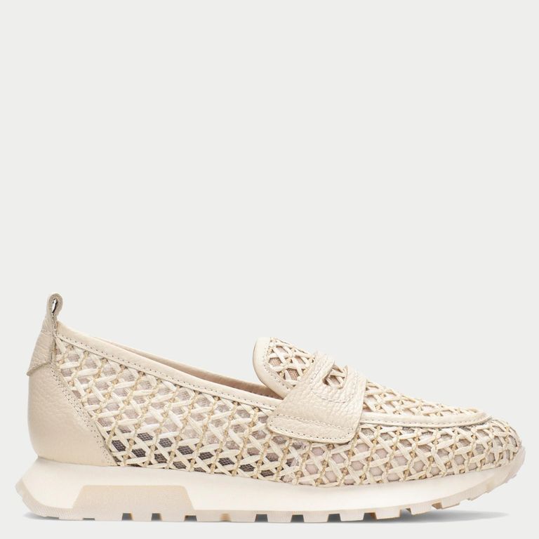 Zapato Casual Mujer Cuero Beige