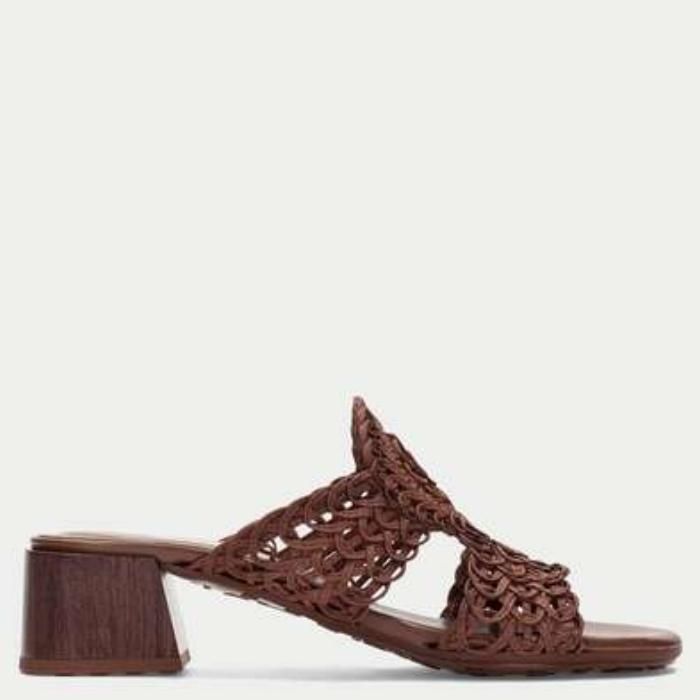 Sandalia Mujer Cuero Café
