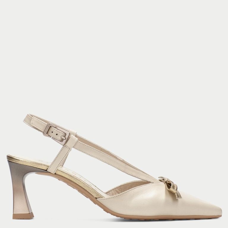 Zapato Formal Mujer Cuero Dorado