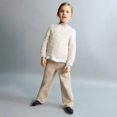 MANGO KIDS - Jeans Rectos Bordado Flores Bebé Niña