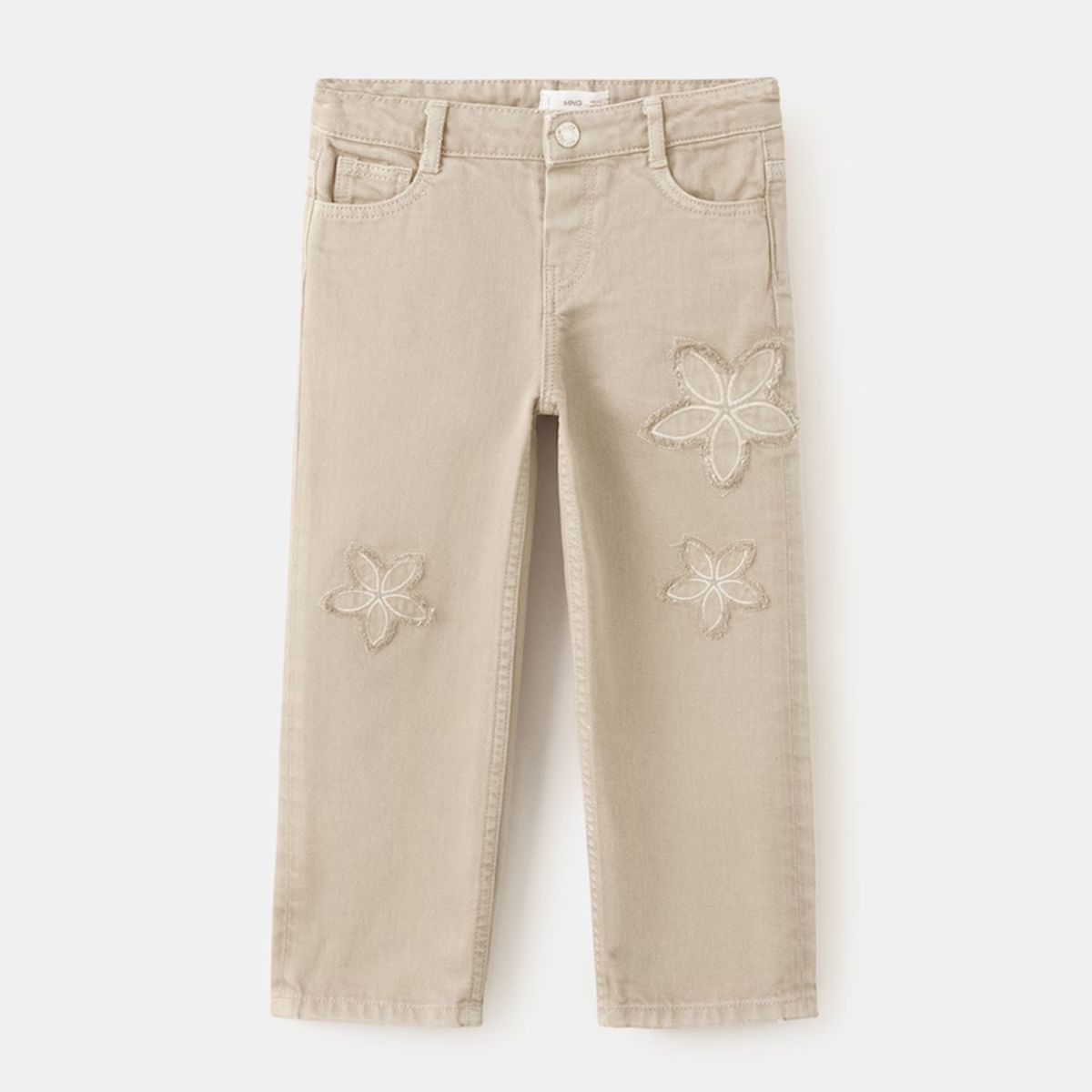 MANGO KIDS - Jeans Rectos Bordado Flores Bebé Niña Mango Kids