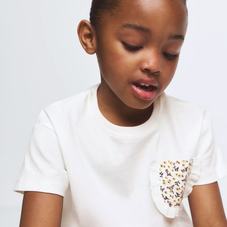 Polera Algodón Bolsillo Bordado Bebé Niña