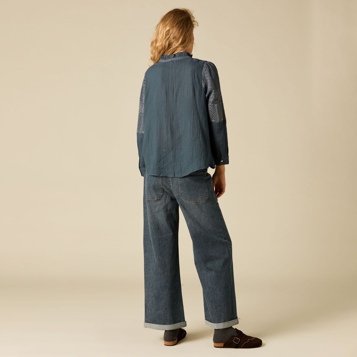 NICOLI - Blusa Bordados 100% Algodón Mujer Nicoli
