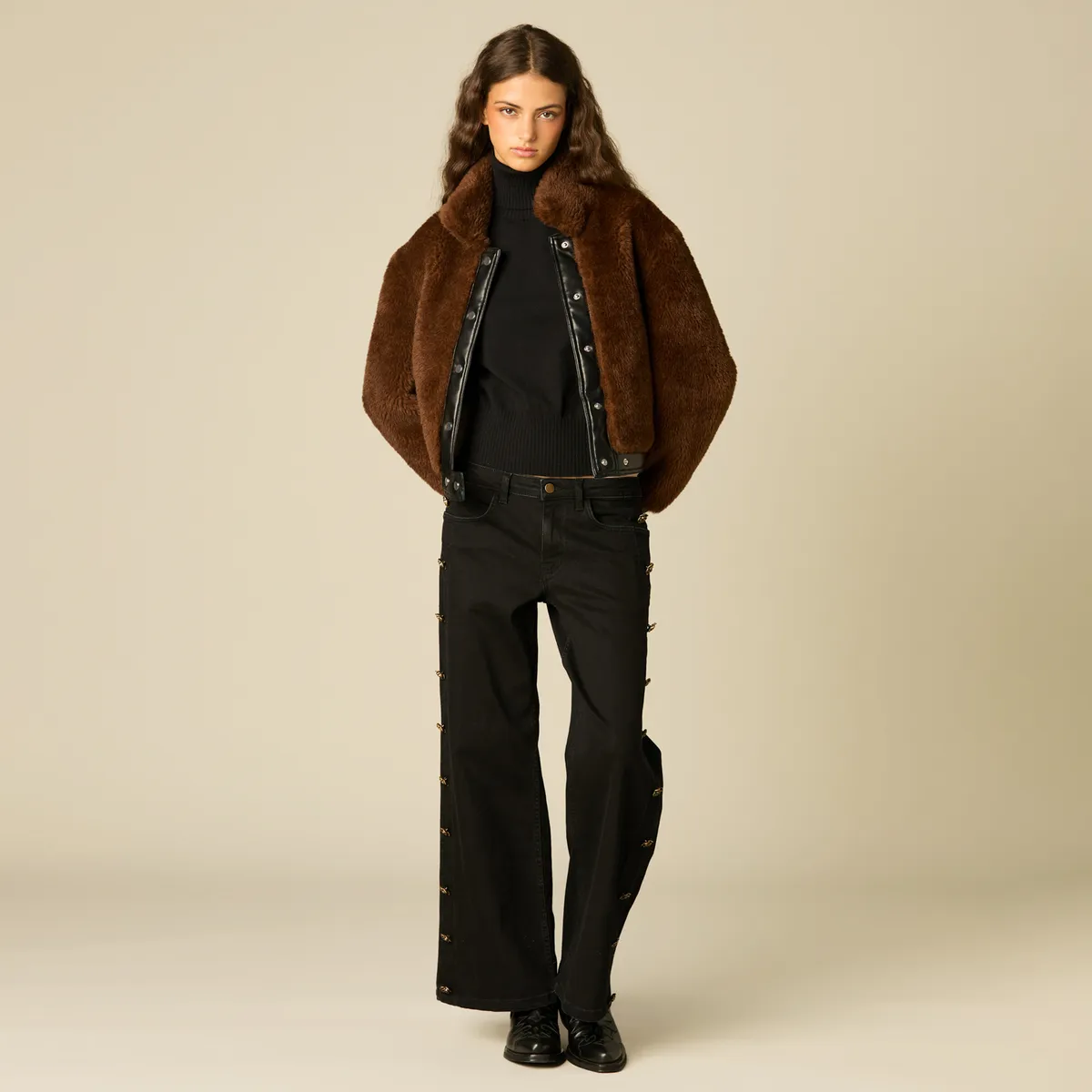 NICOLI - Chaqueta Peluda Mujer Nicoli