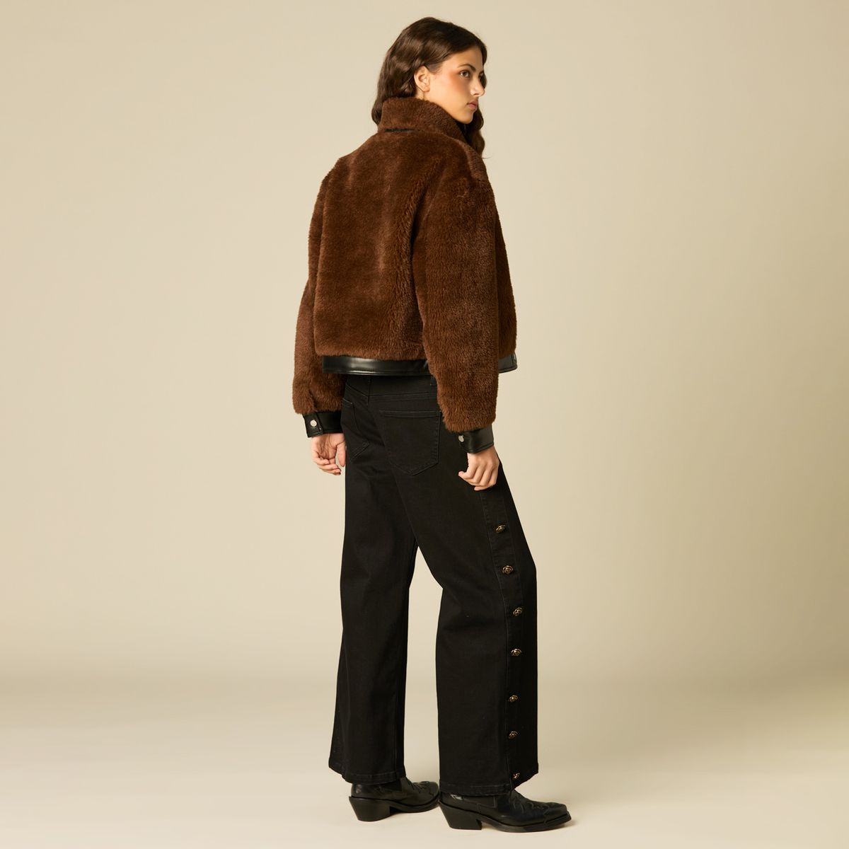 NICOLI - Chaqueta Peluda Mujer Nicoli