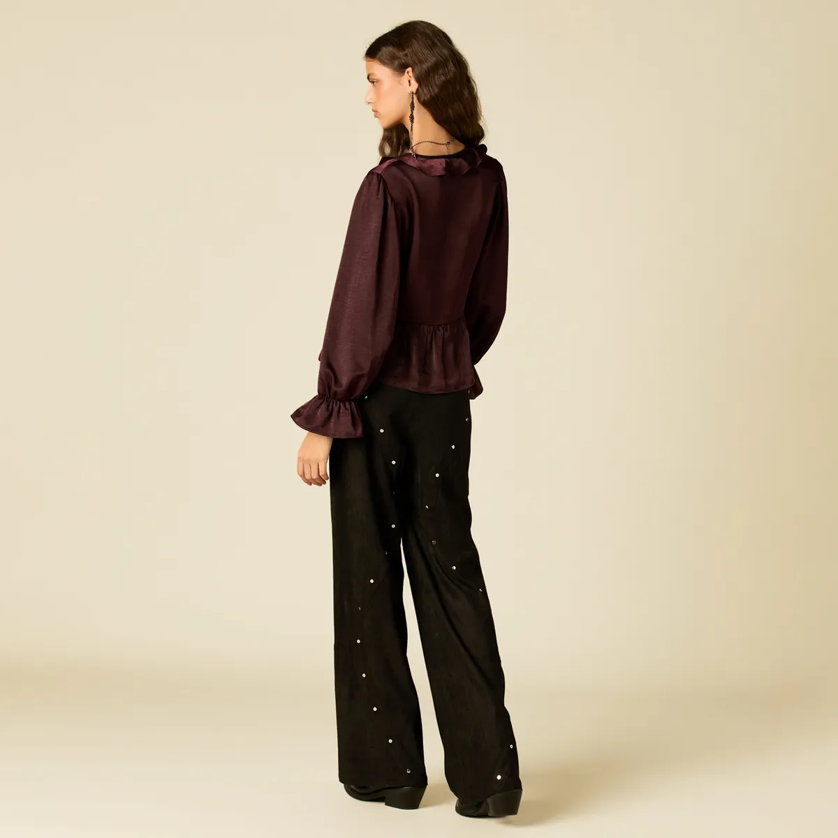 NICOLI - Blusa Volantes Mujer Nicoli