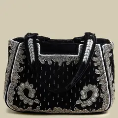 NICOLI - Cartera Terciopelo Mostacillas Mujer