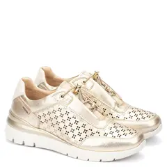 PIKOLINOS - Zapatilla Urbana Mujer Dorada Cuero