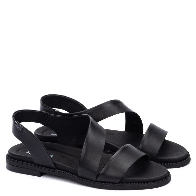 Sandalia Mujer Negro Cuero