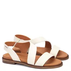 PIKOLINOS - Sandalia Mujer Beige Cuero