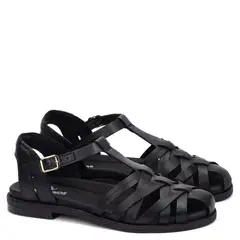 PIKOLINOS - Sandalia Mujer Negro Cuero