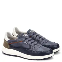 PIKOLINOS - Zapatilla Urbana Hombre Azul Cuero