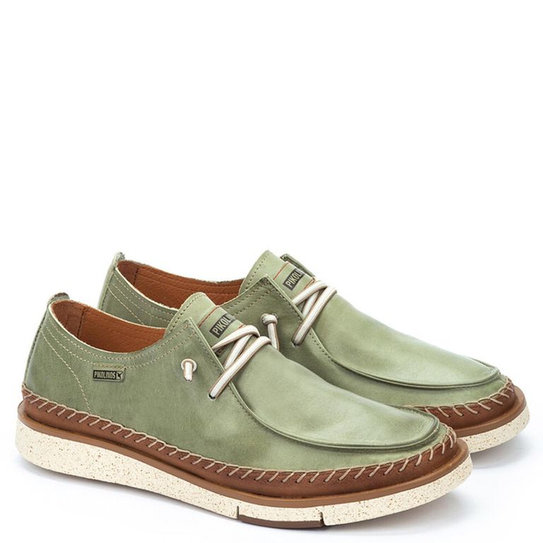 Zapato Casual Hombre Verde Cuero