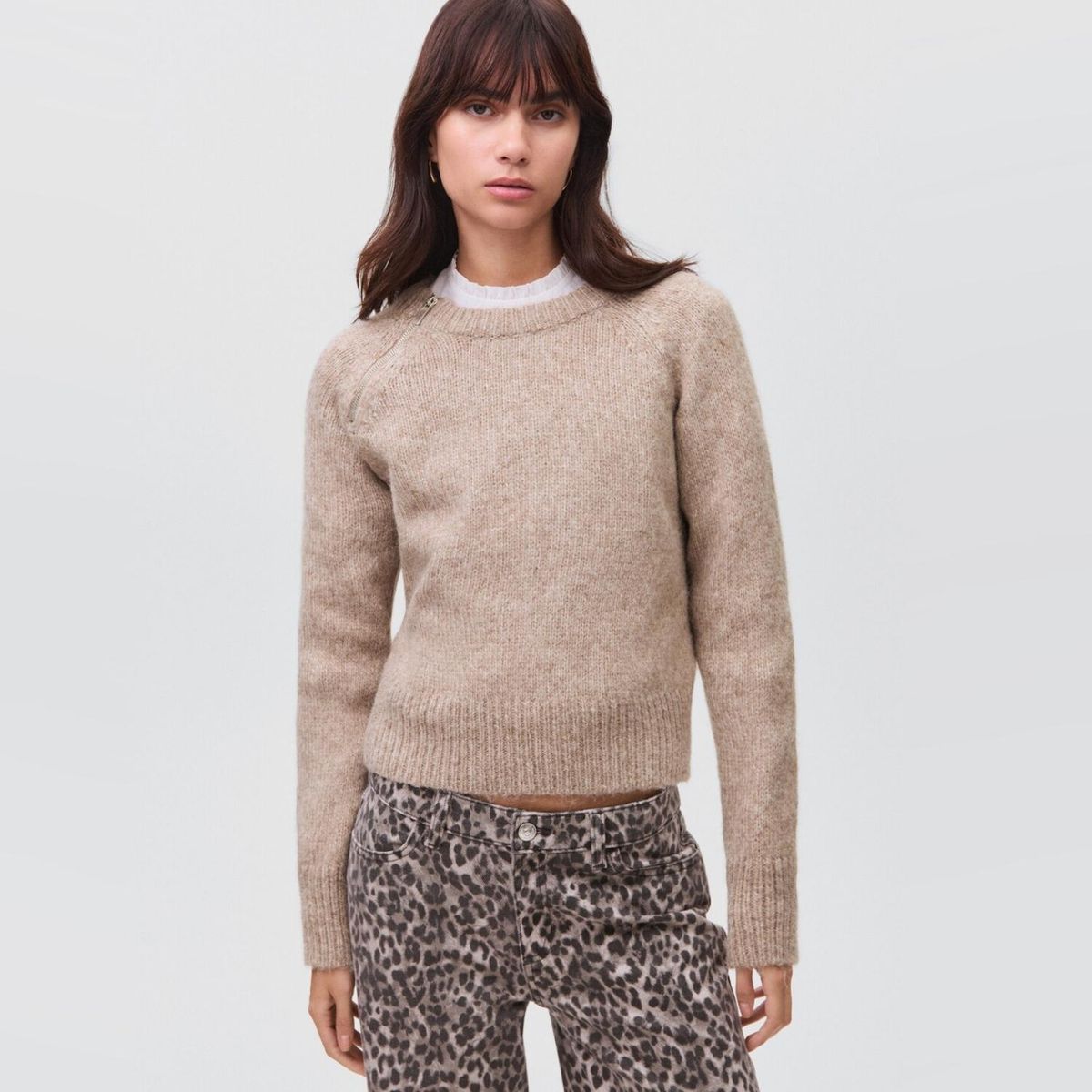 MANGO TEEN - Sweater Punto Cremallera Mujer Mango Teen