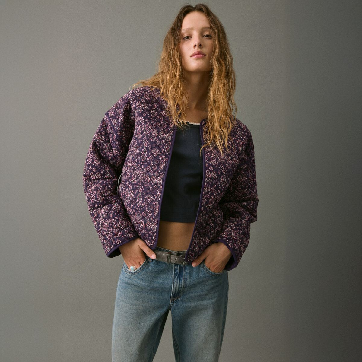 MANGO TEEN - Chaqueta Estampado Floral Mujer Mango Teen