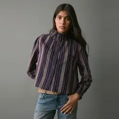 MANGO TEEN - Blusa Rayas Detalles Bordados Mujer