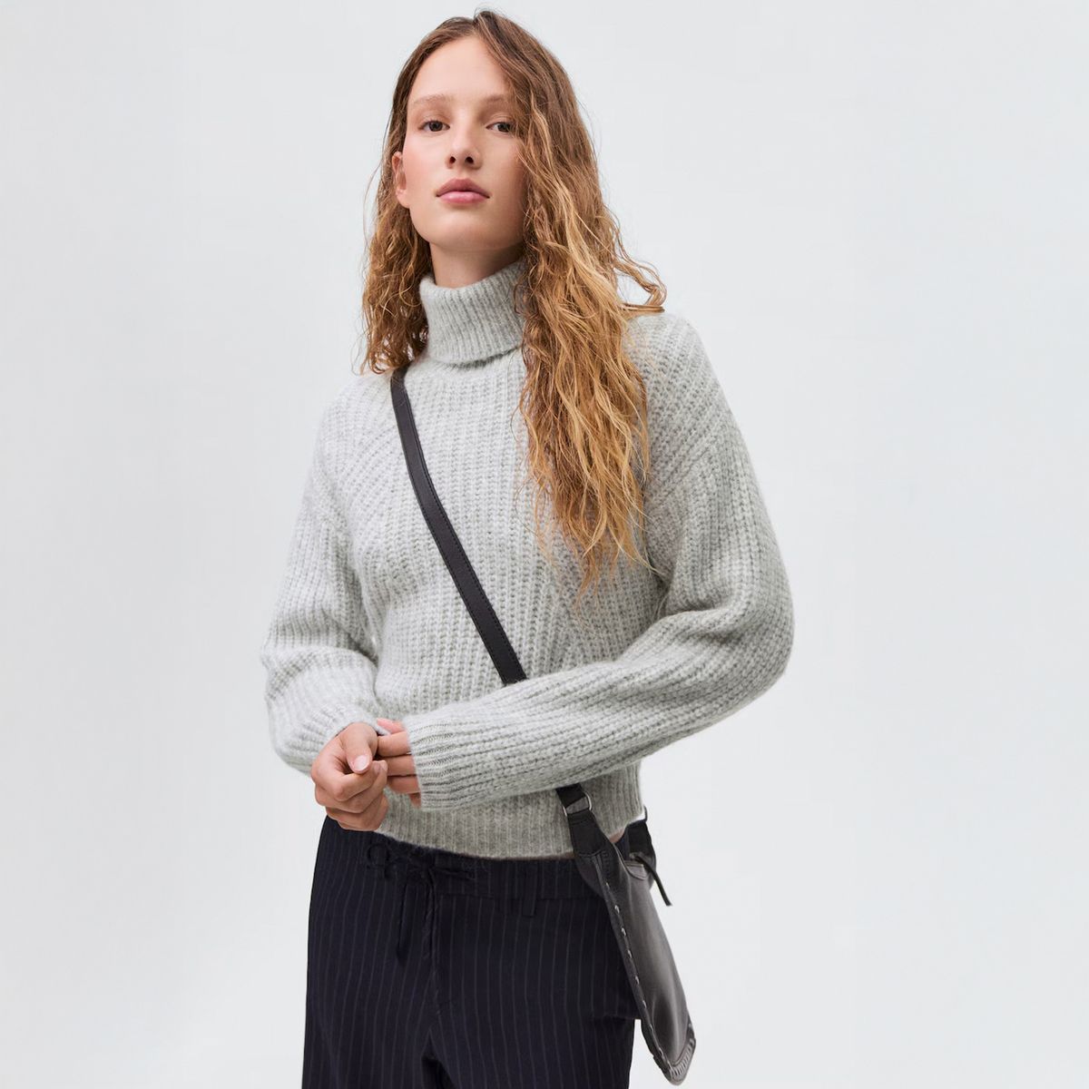 MANGO TEEN - Sweater Punto Cuello Alto Mujer Mango Teen