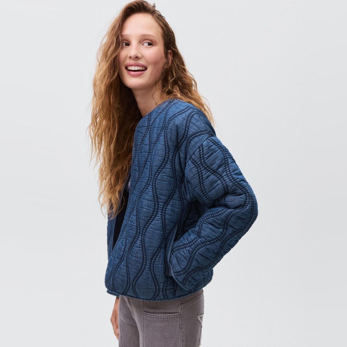 MANGO TEEN - Chaqueta Acolchada Denim Mujer Mango Teen