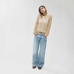 MANGO TEEN - Cardigan Punto Calado Mujer