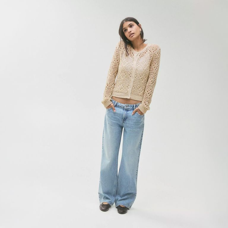 Cardigan Punto Calado Mujer