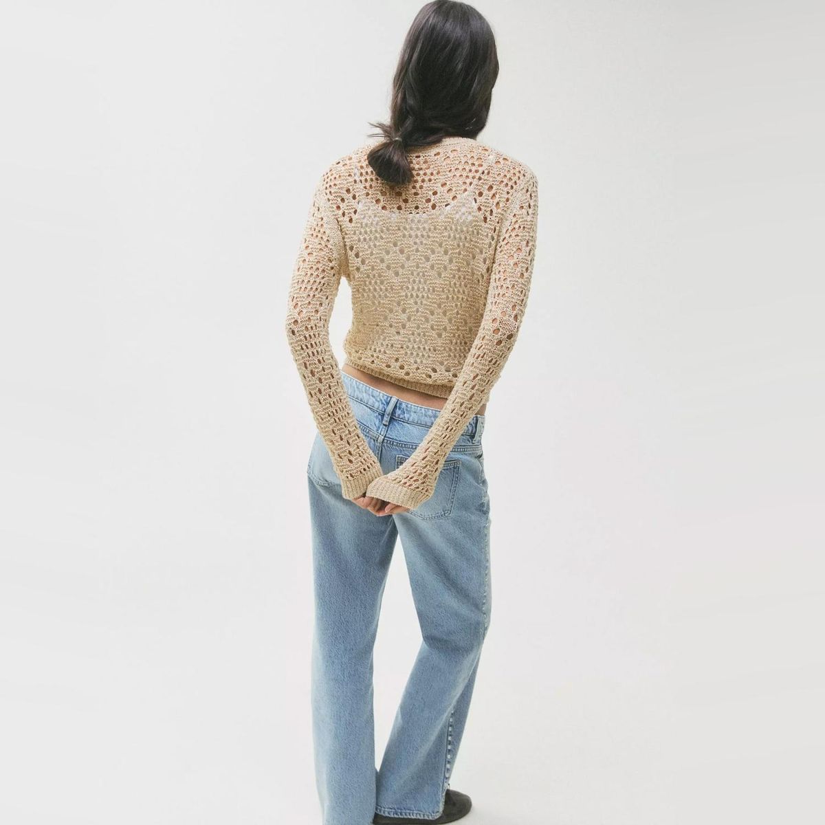 MANGO TEEN - Cardigan Punto Calado Mujer Mango Teen