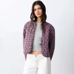 MANGO TEEN - Chaqueta Acolchada Reversible Estampada Mujer