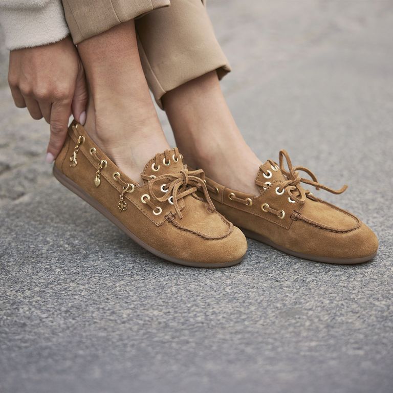 Mocasín Mujer Cuero Café