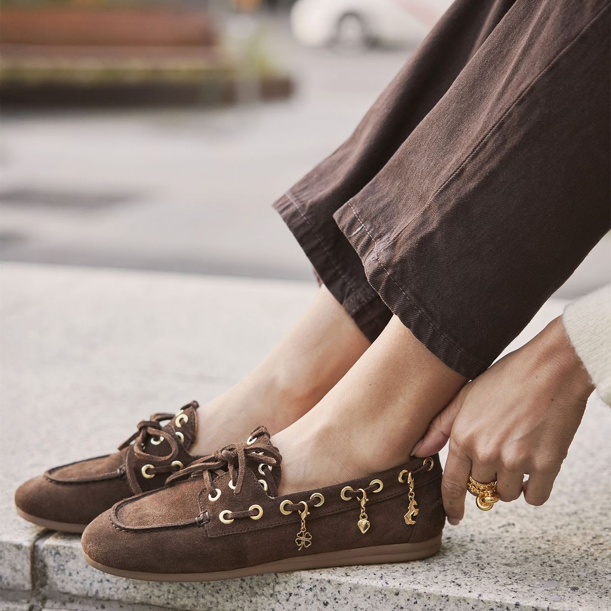 CUCHY - Mocasín Mujer Cuero Chocolate Cuchy
