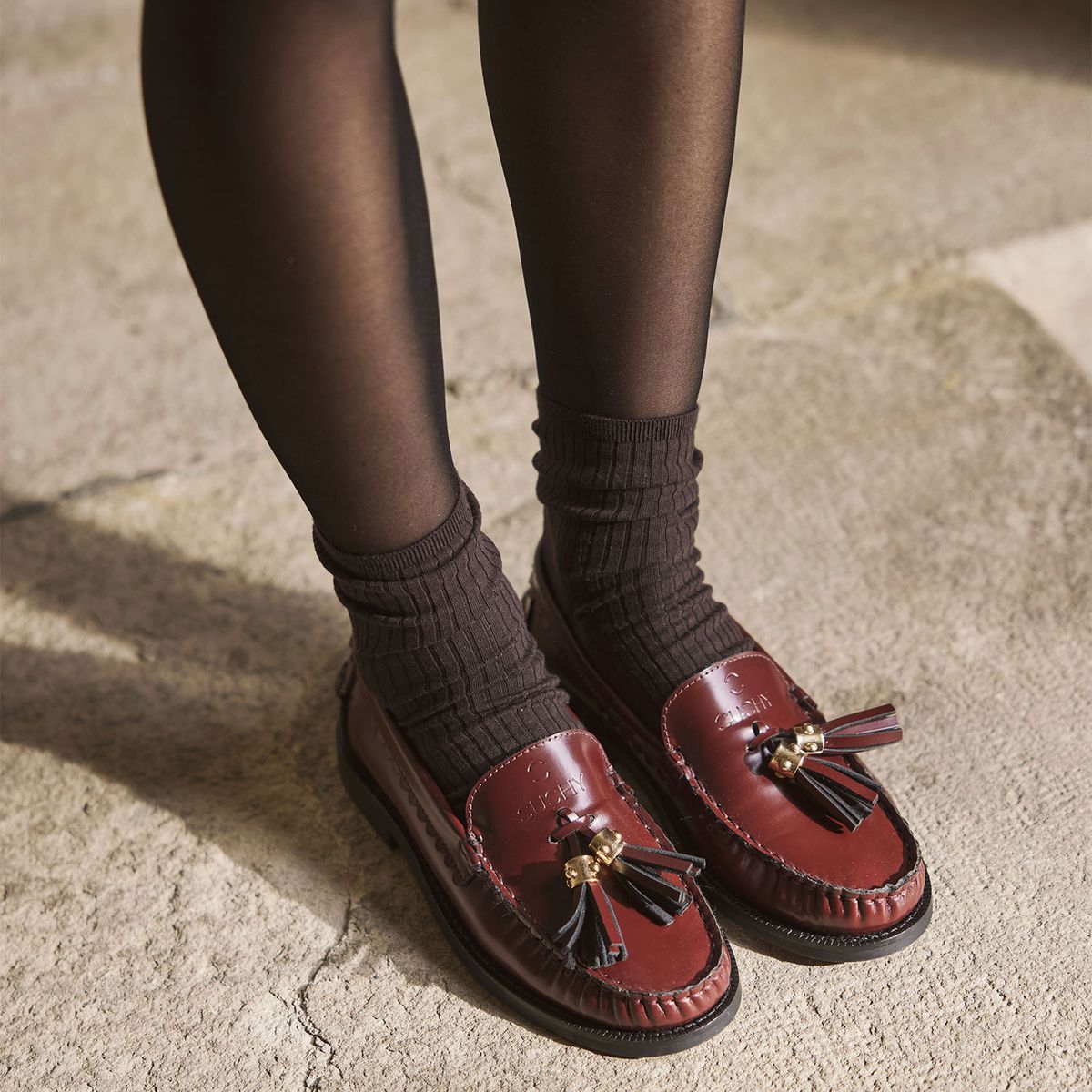 CUCHY - Mocasín Mujer Cuero Rojo Cuchy