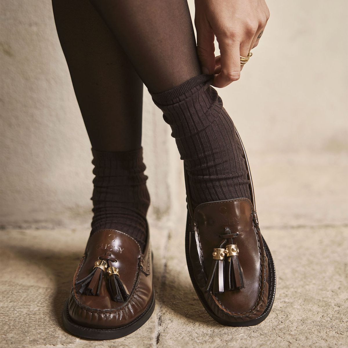 CUCHY - Mocasín Mujer Cuero Café Cuchy