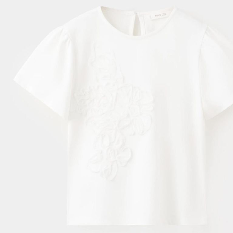 Polera Flores Relieve Niña