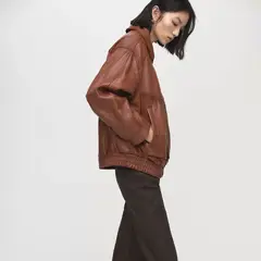 MANGO - Chaqueta Piel Oversize Mujer