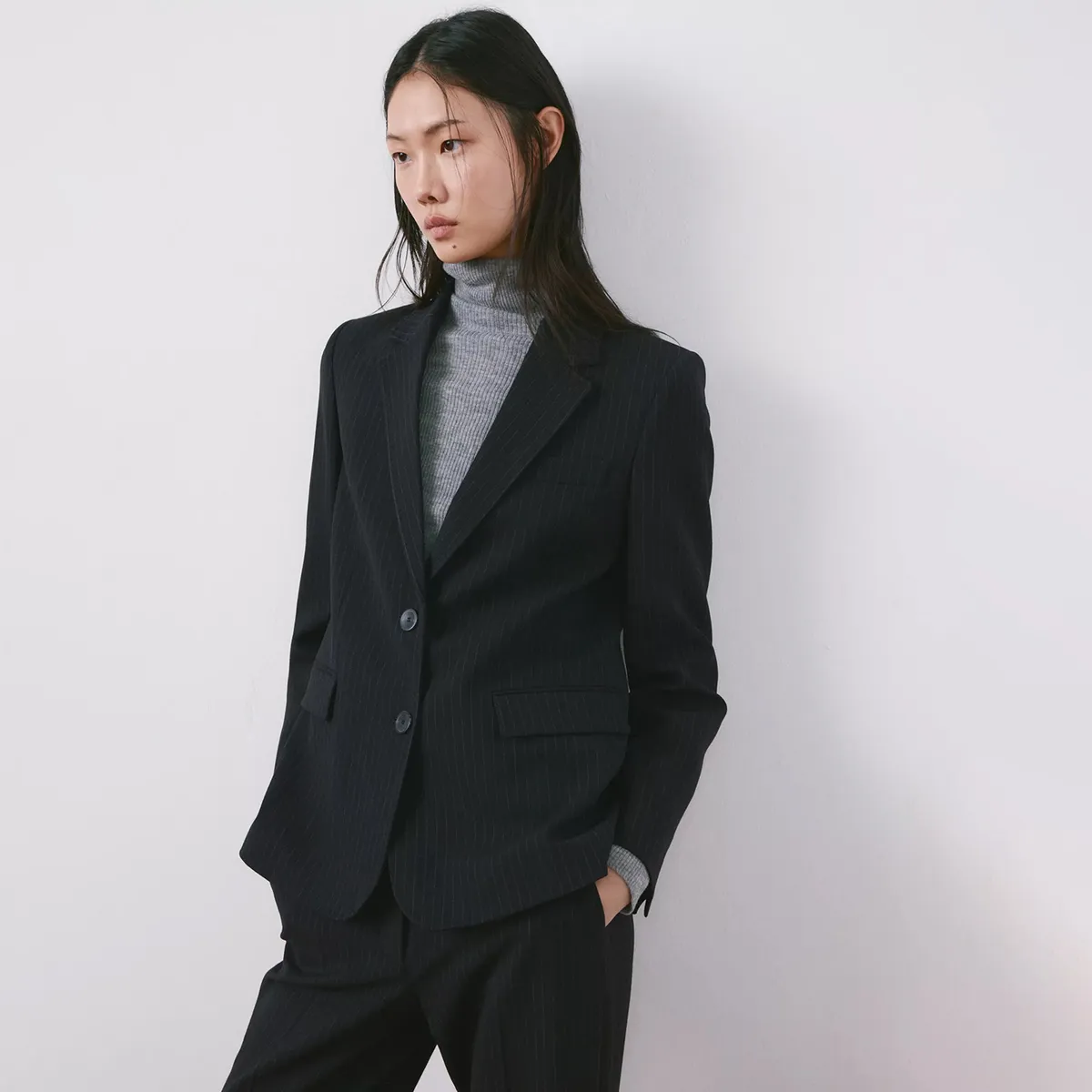 MANGO - Blazer Traje Raya Diplomática Mujer Mango