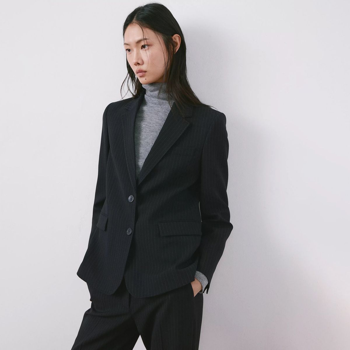MANGO - Blazer Traje Raya Diplomática Mujer Mango