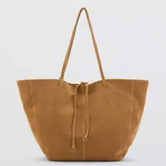 MANGO - Cartera Shopper Serraje Lazo Mujer