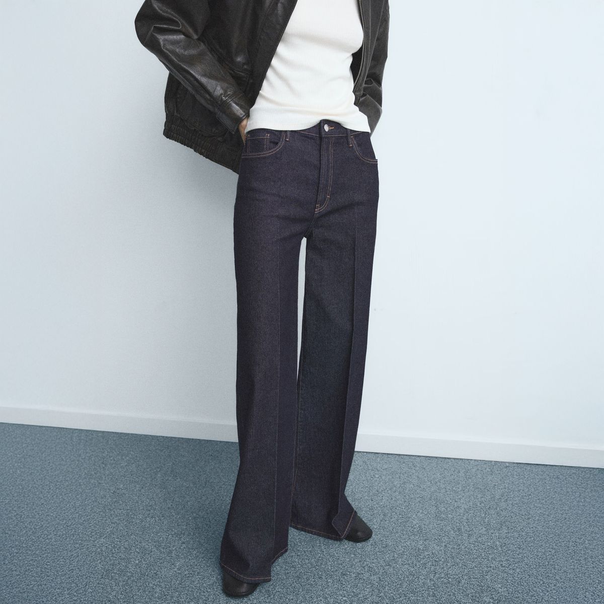 MANGO - Jeans Elise Wide Leg Tiro Alto Mujer Mango