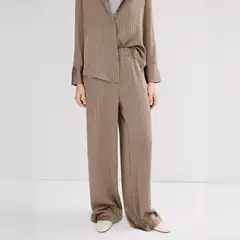 MANGO - Pantalón Satinado Rayas Mujer
