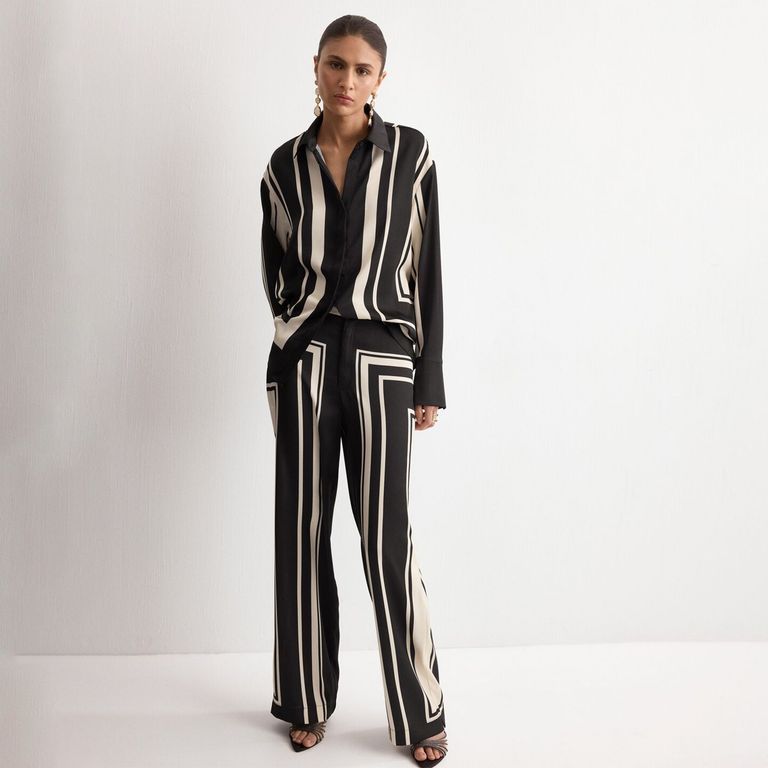 Pantalón Satinado Estampado Mujer